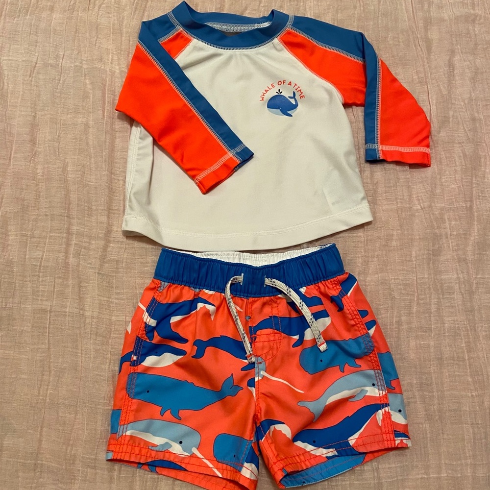 Baby Gap Rash Guard & Swim Trunks Set